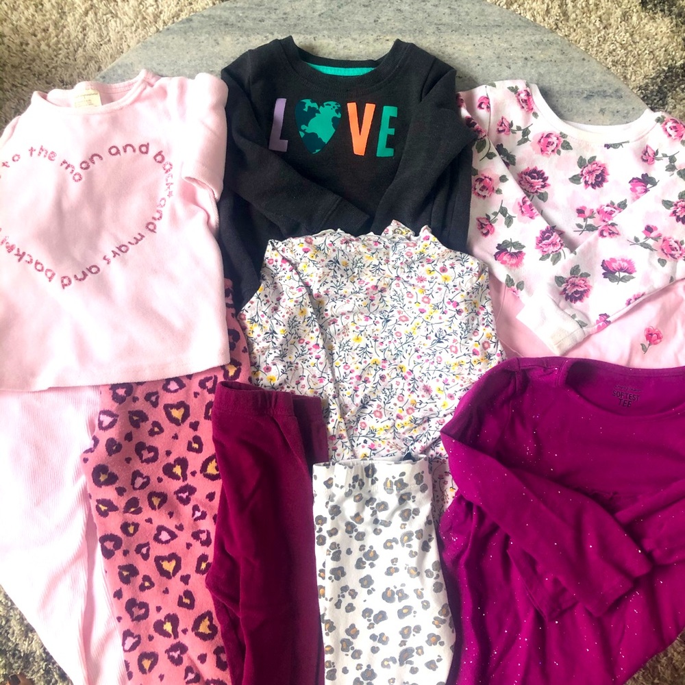 Mix and match toddler girls tops and pants!